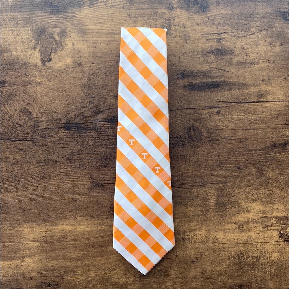 University of Tennessee Orange & White Checkered Tie
